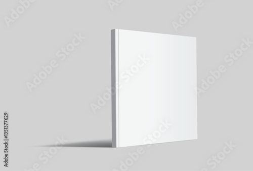 Vector realistic 3d square magazine mockup with white blank covers template on background. For the business presentation magazine, notebook, booklet, brochure, catalogue or a publisher advertising
