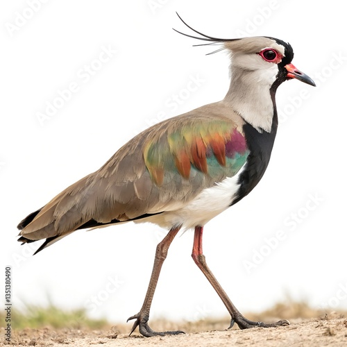 southern lapwing bird illustration on white background