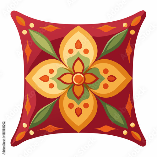 decorative throw pillow with embroidered patterns