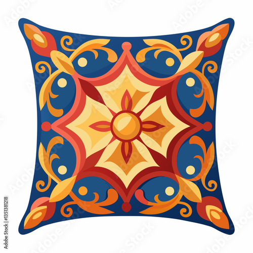 decorative throw pillow with embroidered patterns