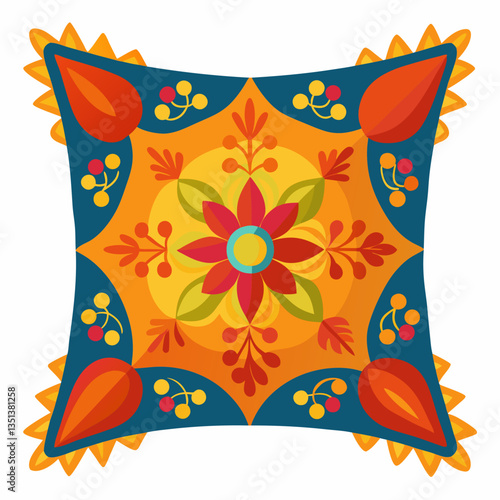 decorative throw pillow with embroidered patterns