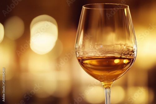 Obraz na płótnie A glass of wine sits on top of a table, ready for drinking or serving w salonie