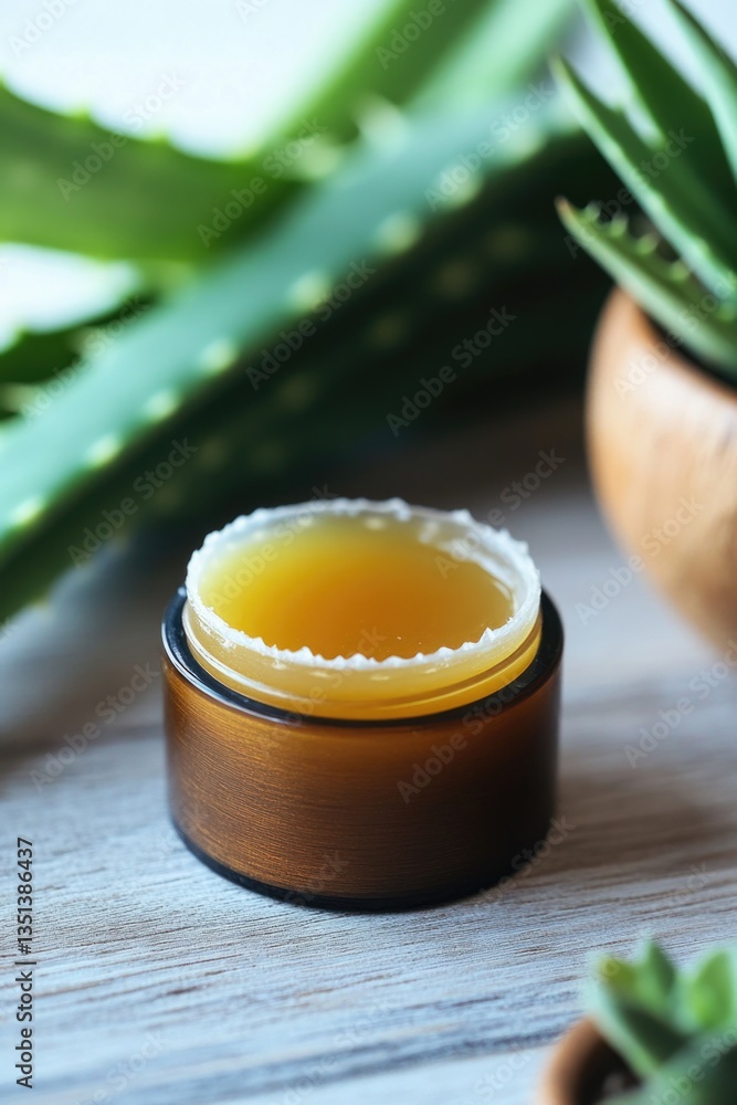 A jar of honey sits next to a plant, highlighting the sweetness and natural beauty around us