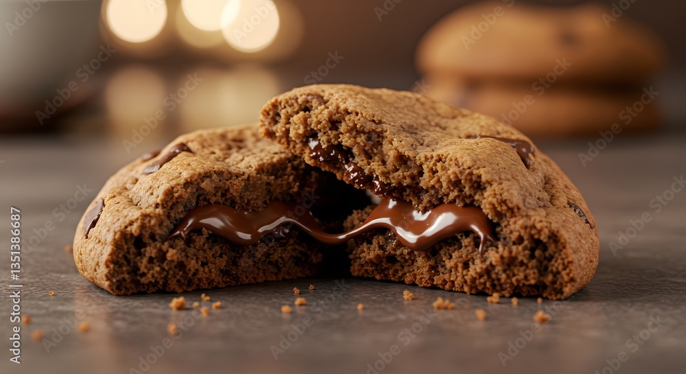 Decadent Chocolate Chip Cookie with Gooey Filling Decadent Chocolate Chip Cookie with Gooey Filling