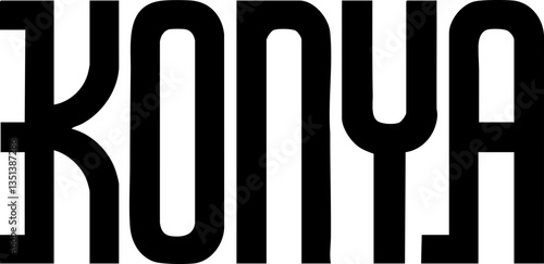 Stylized KONYA Typography with Bold Color, Modern Design for Branding, Marketing, and Creative Projects