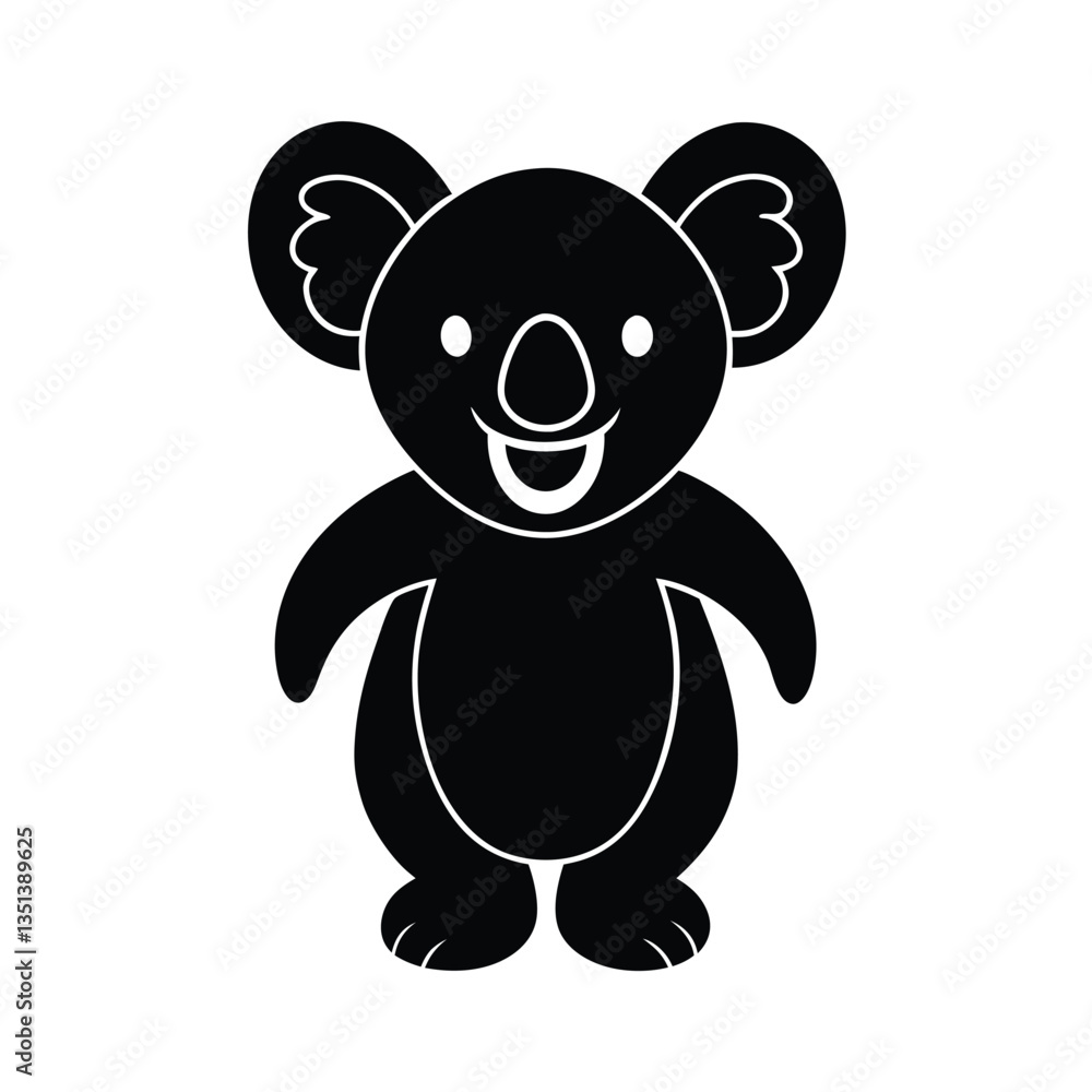 Fototapeta premium cheerful-koala-silhouette-on-white-background-.eps