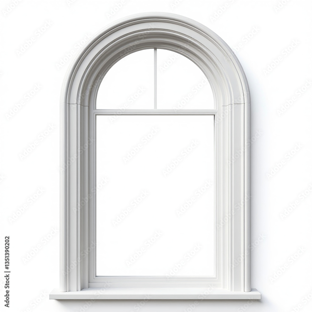 Classic white window frame, rectangular shape, clean modern design, isolated transparent Classic white window frame, rectangular shape, clean modern design, isolated transparent
