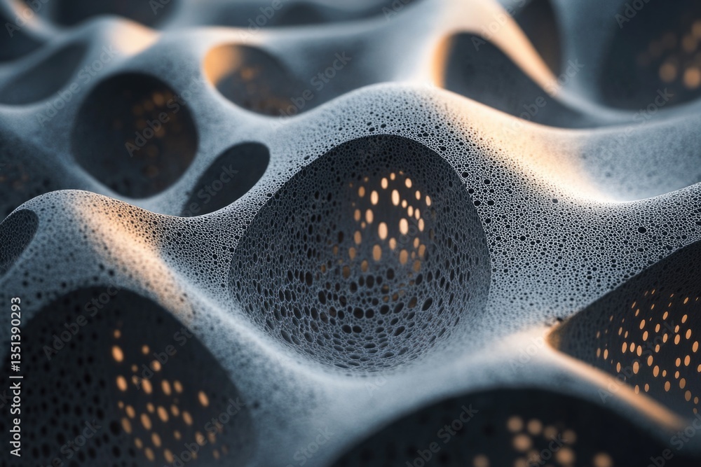 Perforated fabric texture, featuring small circular holes