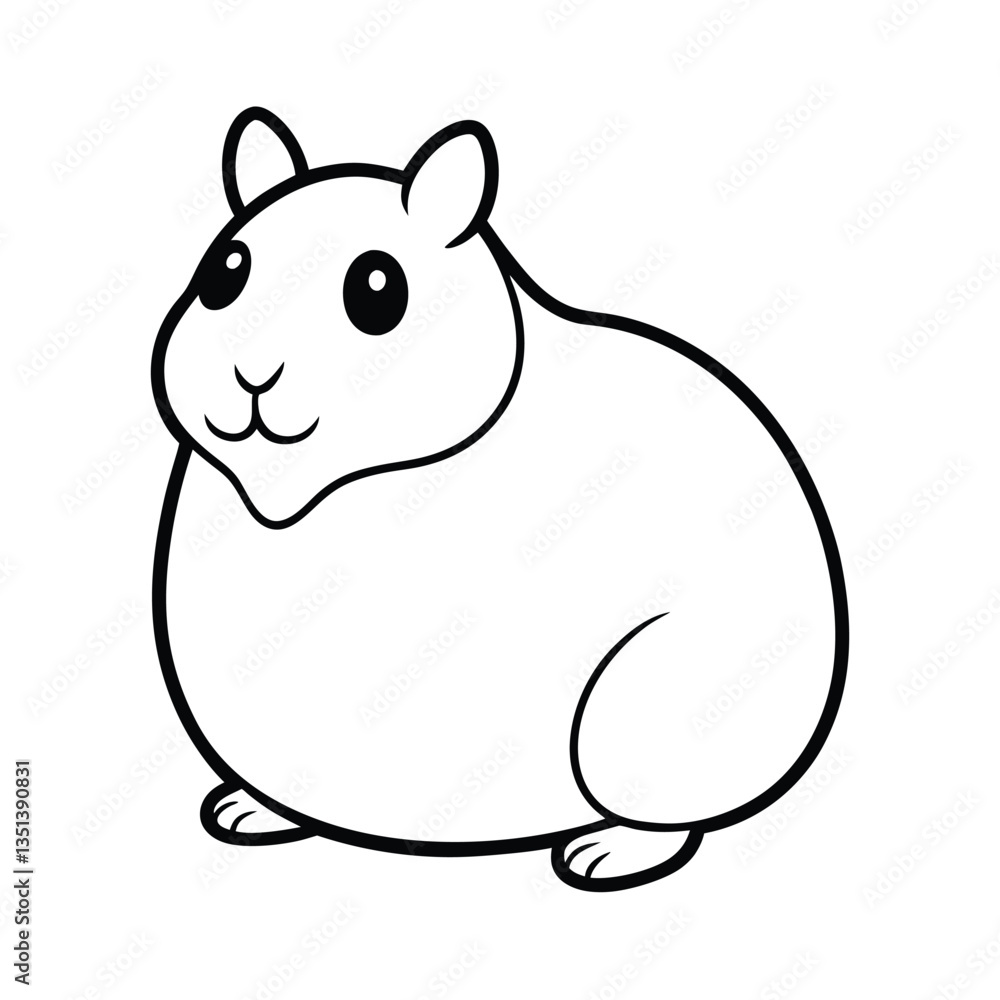Fototapeta premium chubby-hamster-on-white-background