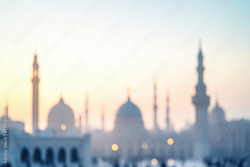 Fototapeta premium serene cityscape featuring architectural wonders from diverse cultures showcasing harmonious design elements with ample