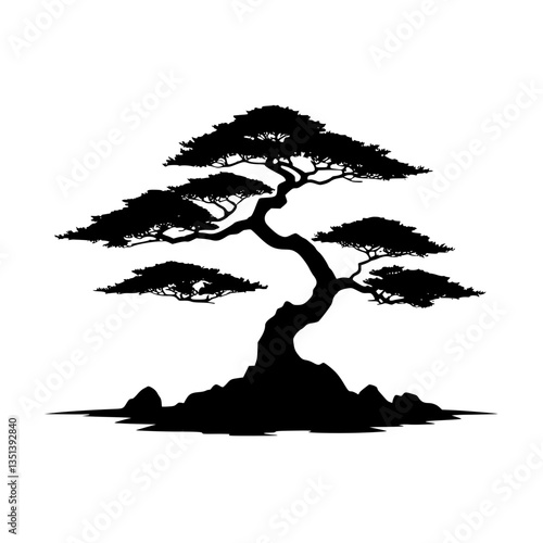 silhouette of a Bonsai 