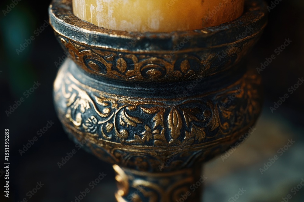 A single candle placed on a flat surface