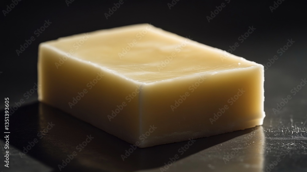 A single piece of cheese sitting on a table