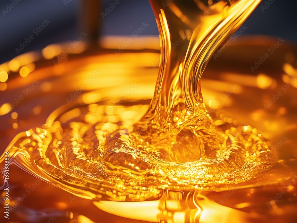 A close-up shot of liquid pouring from a bottle, suitable for use in food and drink-related contexts