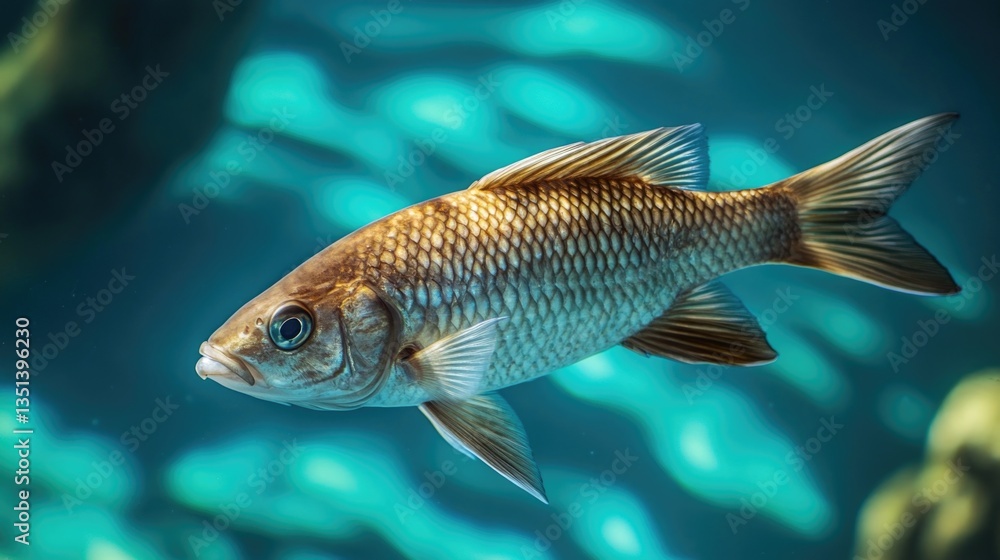 Fish swimming in calm water, great for aquatic or nature-themed projects