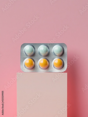 Obraz na płótnie A package of eggs sitting on a table w salonie