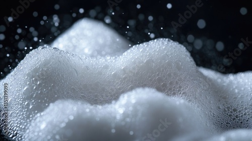 Obraz na płótnie A close-up shot of a pile of soap bubbles w salonie