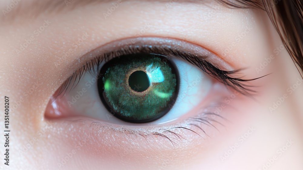 Fototapeta premium Emerald Gaze: A Close-Up of a Captivating Eye