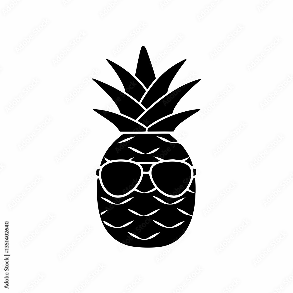 Obraz premium creative details Pineapple Wearing Sunglasses Icon vector illustration