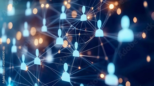 Digital network connection representing people online.