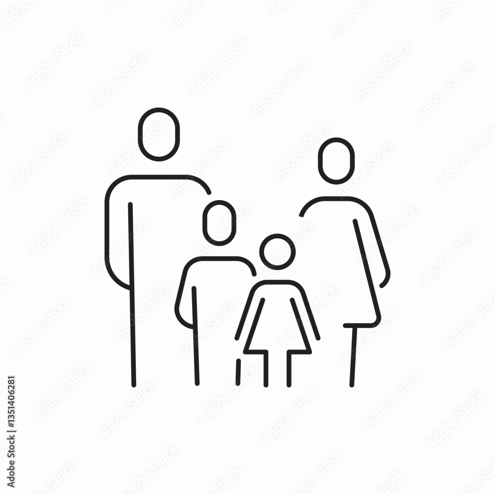 Family parents child household icon vector sign Family parents child household icon vector sign