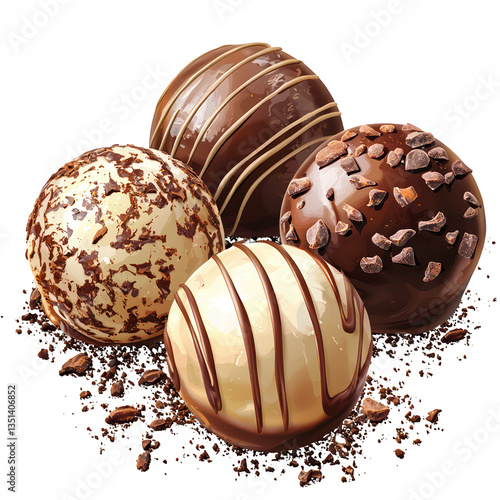 Sweet Cookie Dough Truffles isolated on transparent background