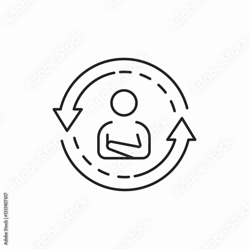Employee rotation process icon vector sign