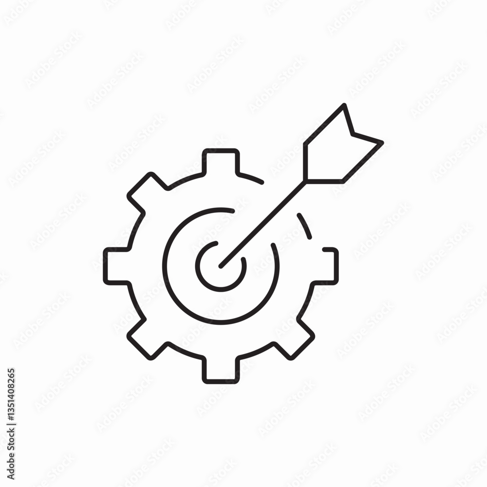 Target goal achievement gear icon vector sign Target goal achievement gear icon vector sign