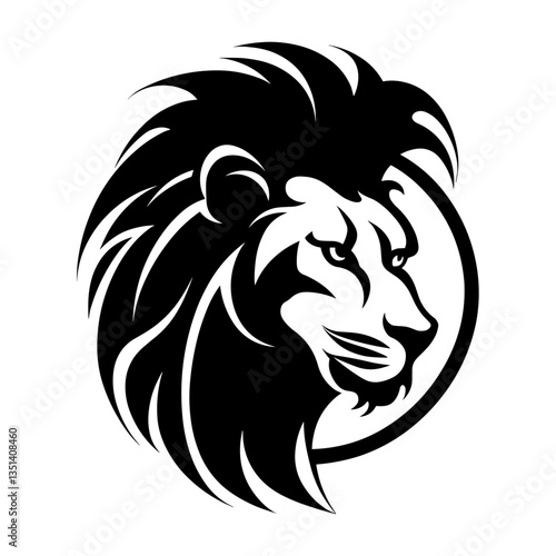 Wallpaper Mural Detailed black and white illustration of a lion head, perfect for graphic design and wildlife projects. Torontodigital.ca