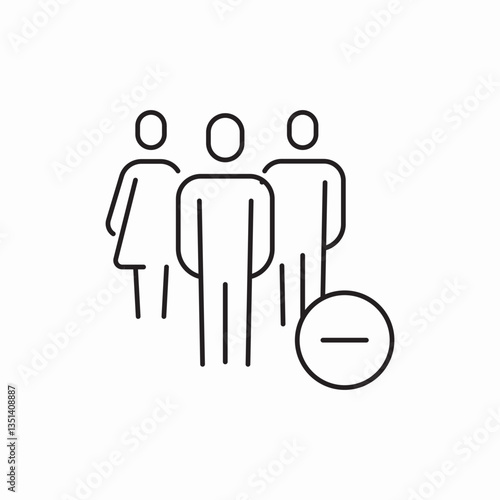 Group team reduction membership icon vector sign