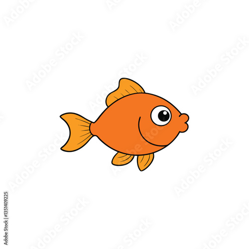 cartoon goldfish isolated on white