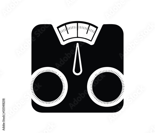 Vintage Balance Scale Icon, Black and White  silhouette of a vintage balance scale. scale icon. scale logo vector illustration.