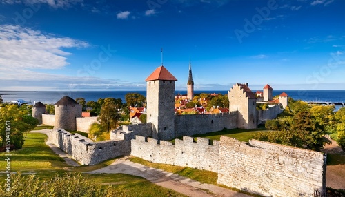 visby medieval wall and old town in gotland