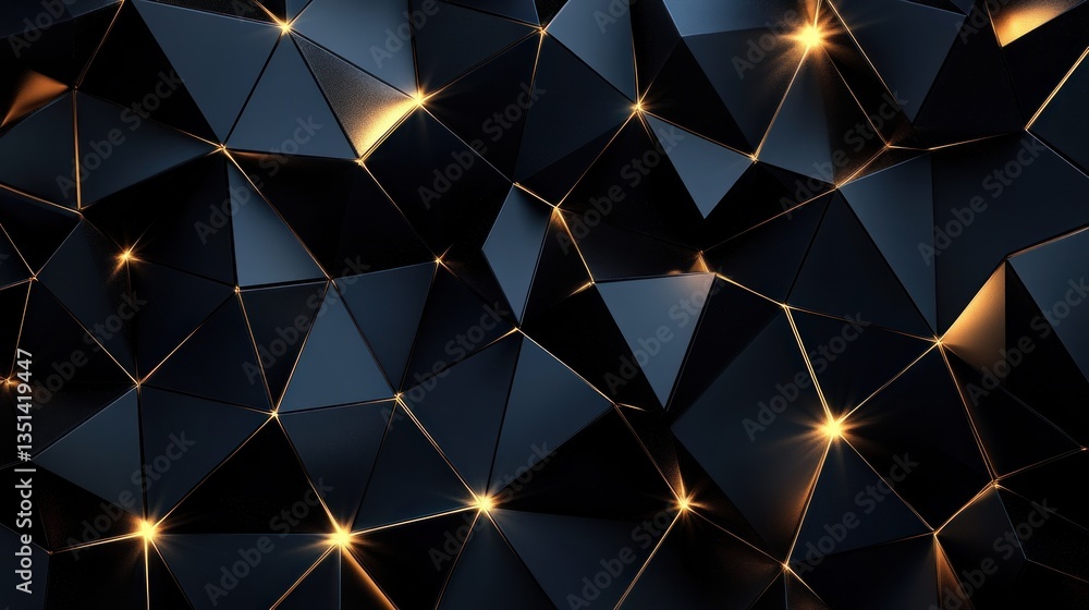 Abstract Dark Triangles and Golden Lights Background Wallpaper Abstract Dark Triangles and Golden Lights Background Wallpaper