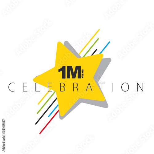 Download this Views Celebration Thumbnail Golden Banner Set 1M, 1 Million Views, 1M Views, 1M Views eps vector file41