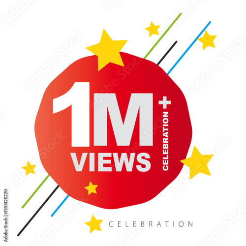Download this Views Celebration Thumbnail Golden Banner Set 1M, 1 Million Views, 1M Views, 1M Views eps vector file44