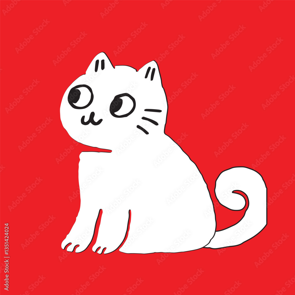 Fototapeta premium vector illustration of a cat