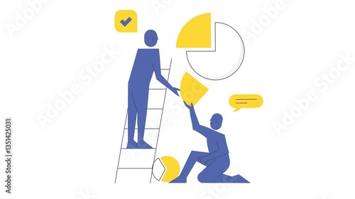 Collaborative Business Concept with Puzzle Illustration Depicting Teamwork and Innovation