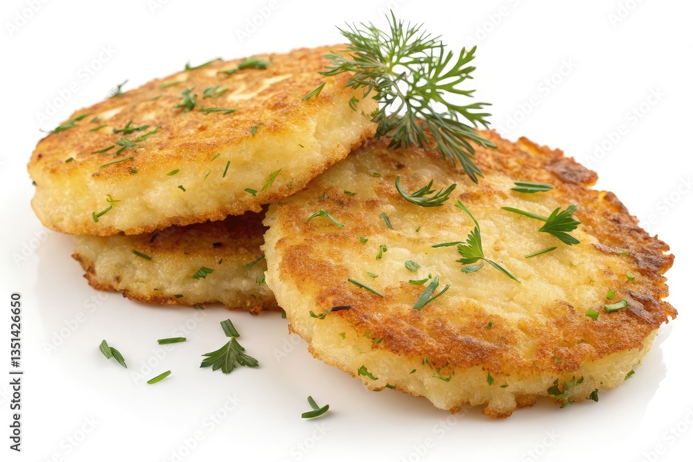 Delicious Potato Pancakes Garnished With Fresh Herbs Generative AI Delicious Potato Pancakes Garnished With Fresh Herbs Generative AI