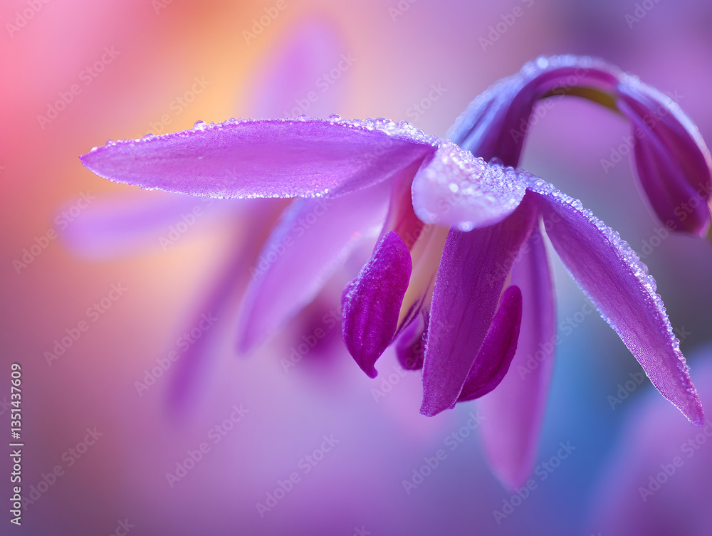 Naklejka premium macro photography of bletilla susan flower