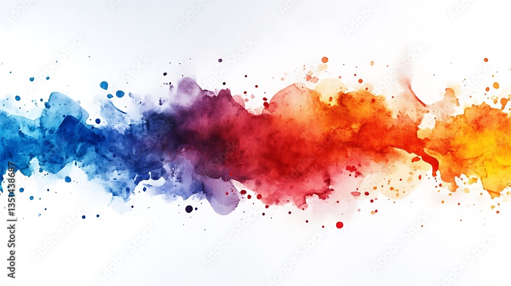 Obraz premium Vibrant Abstract Watercolor Ink Splash Background – Multicolor Artistic Paint Texture with Fluid Gradient Design