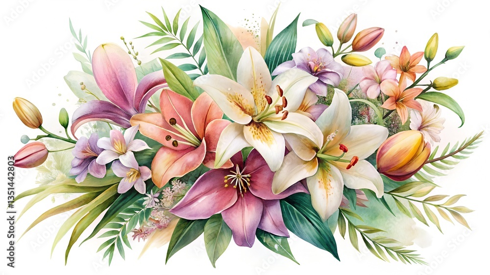 Fototapeta premium bouquet of tulips isolated