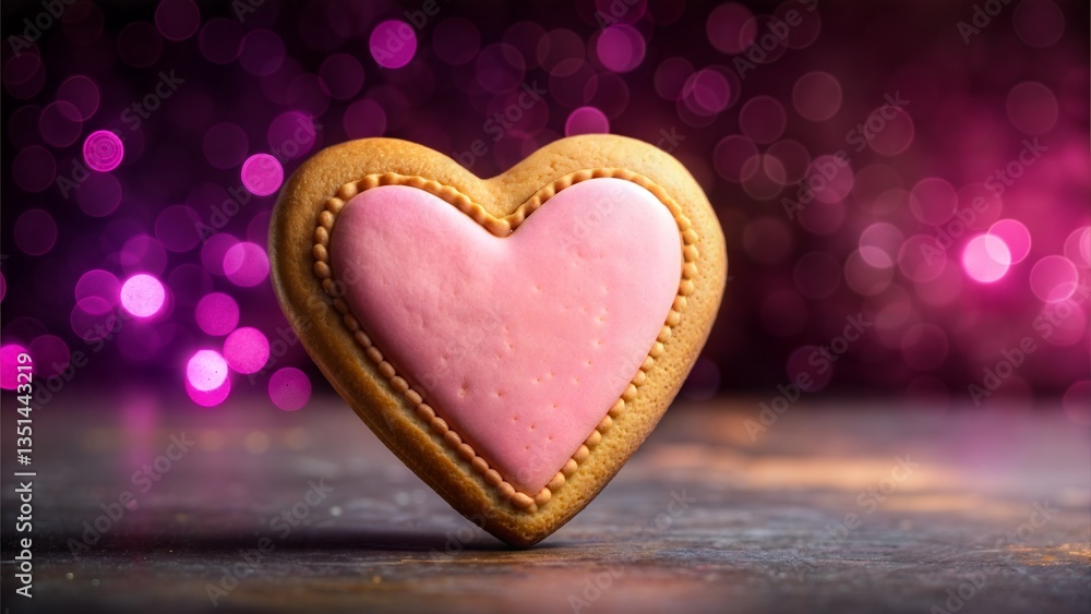 Obraz premium Heart Shaped Cookie with Icing.