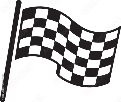 a single racing flag silhouette vector icon