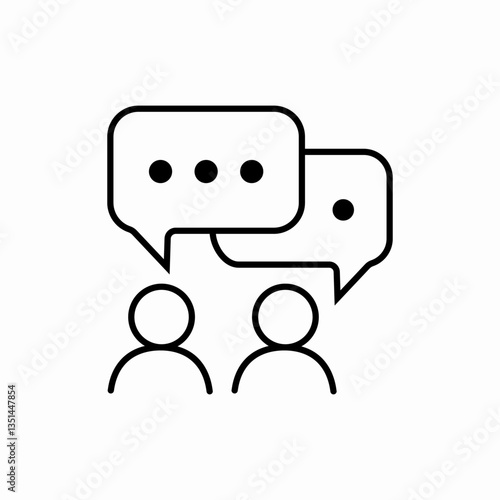 Team meeting discussion icon vector sign
