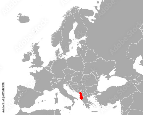 Karte von Albanien in Europa