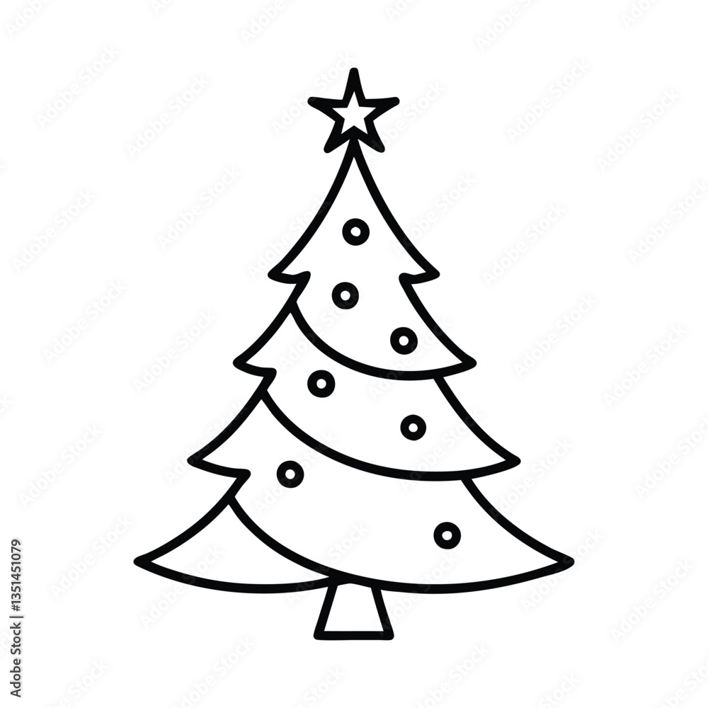 line drawing of a christmas tree vector illustration line drawing of a christmas tree vector illustration