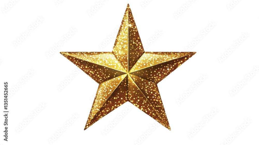 Abstract golden star and particles scattered isolated on white background Abstract golden star and particles scattered isolated on white background