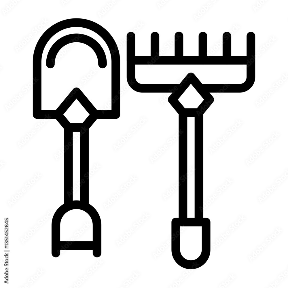 Vector Design Gardening Tools Icon Style Vector Design Gardening Tools Icon Style