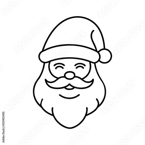 line drawing of santa claus head vector illustration